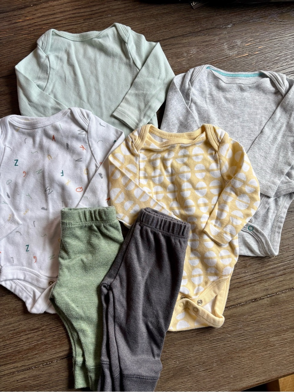 Cloud Island Neutrals Long Sleeve Bodysuit and Pants Bundle- NB